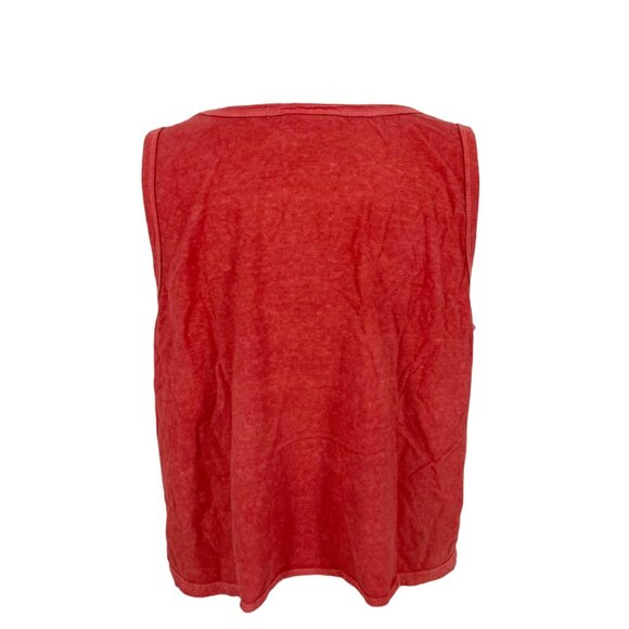 Mohnton Made Washed Look Hemp Cotton Tank Top Bright Madder Red Size 1X NWT - Picture 6 of 12